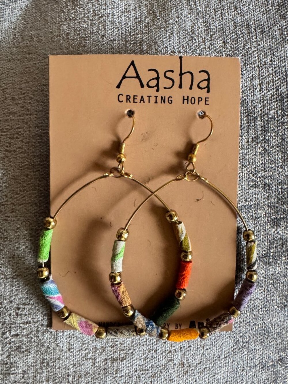 NWT Aasha Handmade Earrings - Hoops on earring hook with long beads